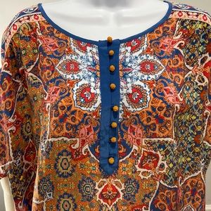 Sundance Catalog Grand Tropics Silk Top M